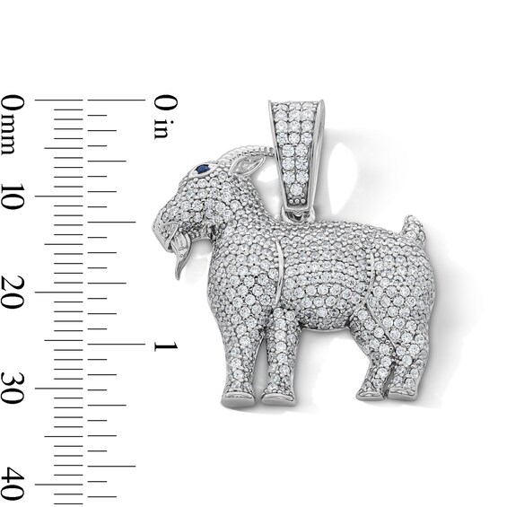 Sterling Silver CZ Large Goat Charm