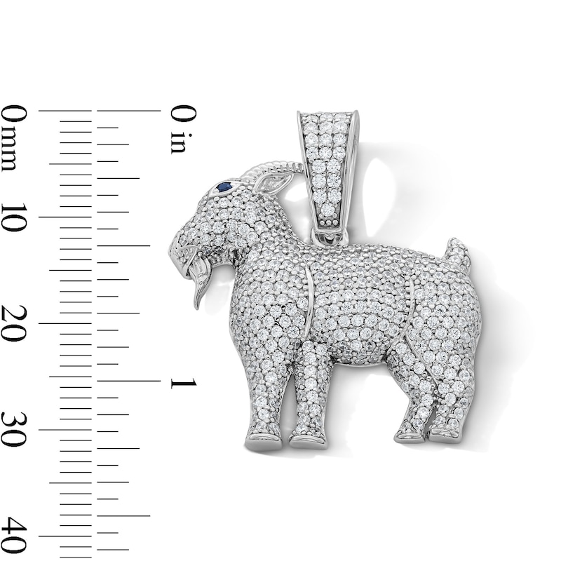 Main Image 2 of Sterling Silver CZ Large Goat Charm