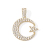 Thumbnail Image 1 of 14K Gold Plated CZ Moon and Star Charm