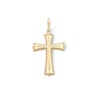14K Gold Plated Diamond-Cut Edge Cross Necklace Charm