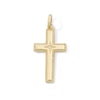 14K Yellow Gold Plated Mini Star Center Cross Charm