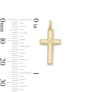 14K Yellow Gold Plated Mini Star Center Cross Charm