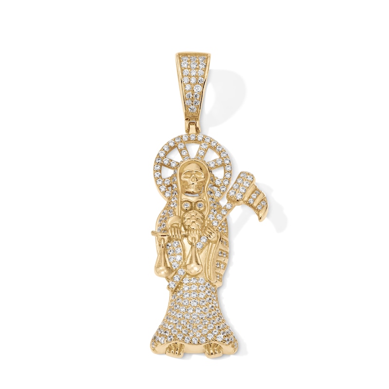 Main Image 1 of 14K Gold Plated CZ Santa Muerte Charm