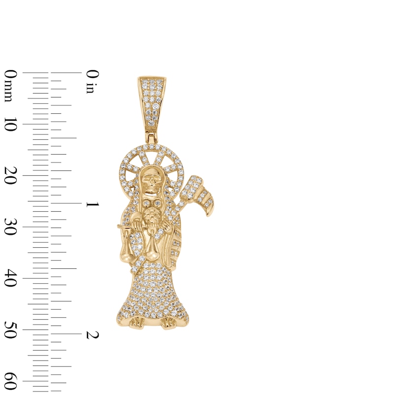 Main Image 3 of 14K Gold Plated CZ Santa Muerte Charm