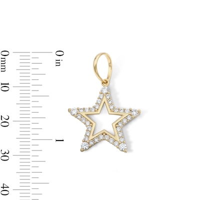 14K Gold Plated Open Star CZ Necklace Charm