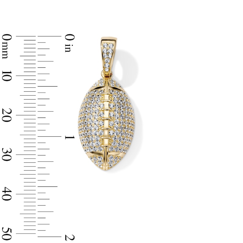 14K Gold Plated CZ Pavé Football Necklace Charm