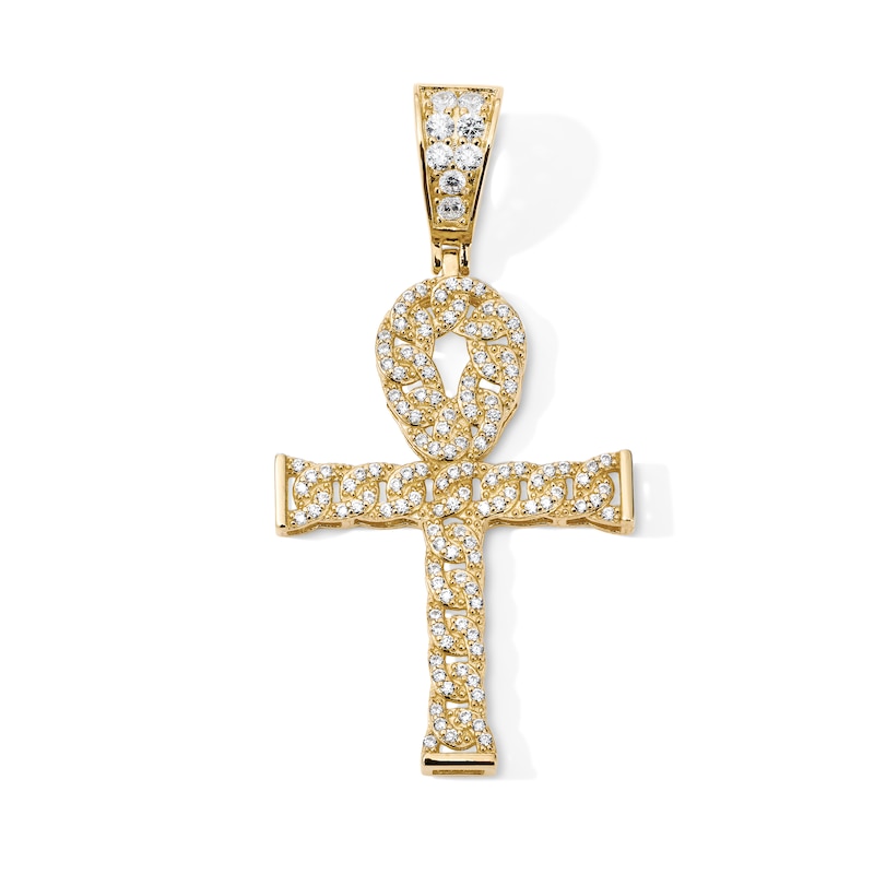 Main Image 1 of 14K Gold Plated CZ Ankh Necklace Charm