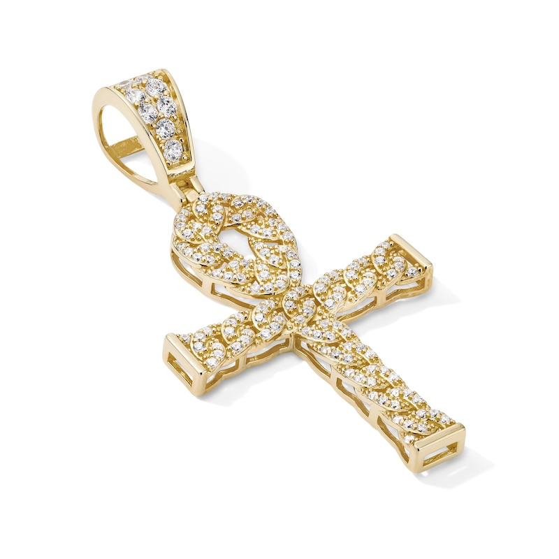 Main Image 2 of 14K Gold Plated CZ Ankh Necklace Charm