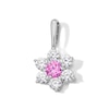 Thumbnail Image 1 of Sterling Silver Pink and White CZ Mini Flower Charm