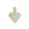 14K Gold Plate CZ Diamond-Shaped Necklace Charm