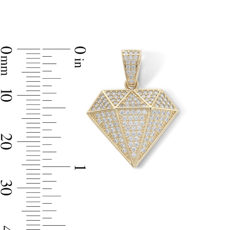 14K Gold Plate CZ Diamond-Shaped Necklace Charm
