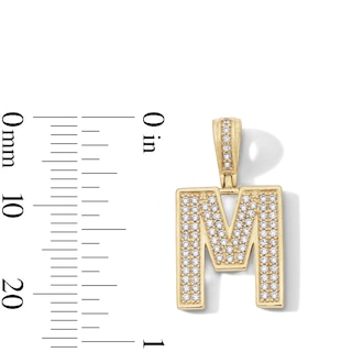 14K Gold Plated CZ Varsity Initial "M" Necklace Charm
