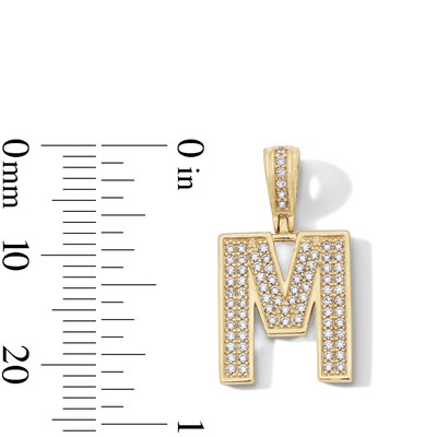14K Gold Plated CZ Varsity Initial "M" Necklace Charm