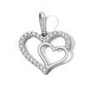 Thumbnail Image 1 of Sterling Silver CZ Double Open Heart Charm