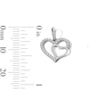 Thumbnail Image 2 of Sterling Silver CZ Double Open Heart Charm