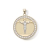 14K Gold Plated CZ Crucifix Medallion Charm