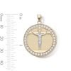 14K Gold Plated CZ Crucifix Medallion Charm
