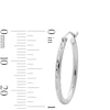 Thumbnail Image 2 of 20mm Sterling Silver Diamond-Cut Hollow Oval Hoops
