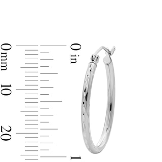 Hollow Sterling Silver Diamond-Cut 20mm Oval Hoops