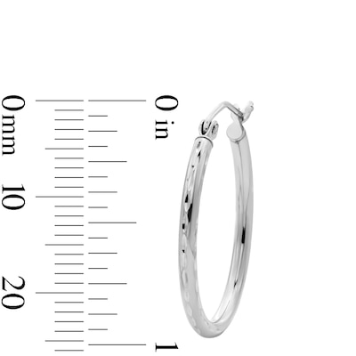 Hollow Sterling Silver Diamond-Cut 20mm Oval Hoops