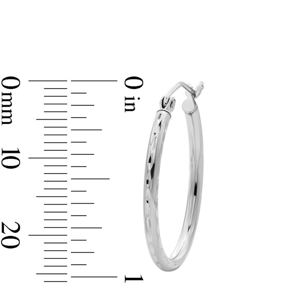 Hollow Sterling Silver Diamond-Cut 20mm Oval Hoops