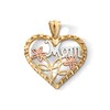 Thumbnail Image 1 of 14K Gold Plated Tri-Tone Mom Flower Heart Charm