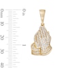 Thumbnail Image 3 of 14K Gold Plated CZ Praying Hands Necklace Charm