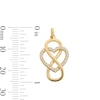 14K Gold Plated CZ Interlocking Infinity and Heart Charm