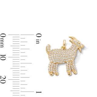 14K Gold Plated CZ Goat Charm