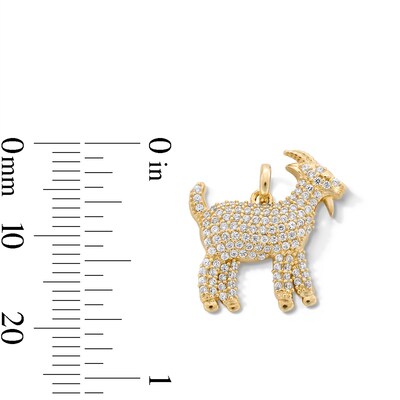 14K Gold Plated CZ Goat Charm