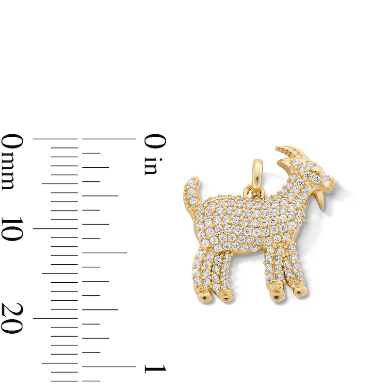 14K Gold Plated CZ Goat Charm
