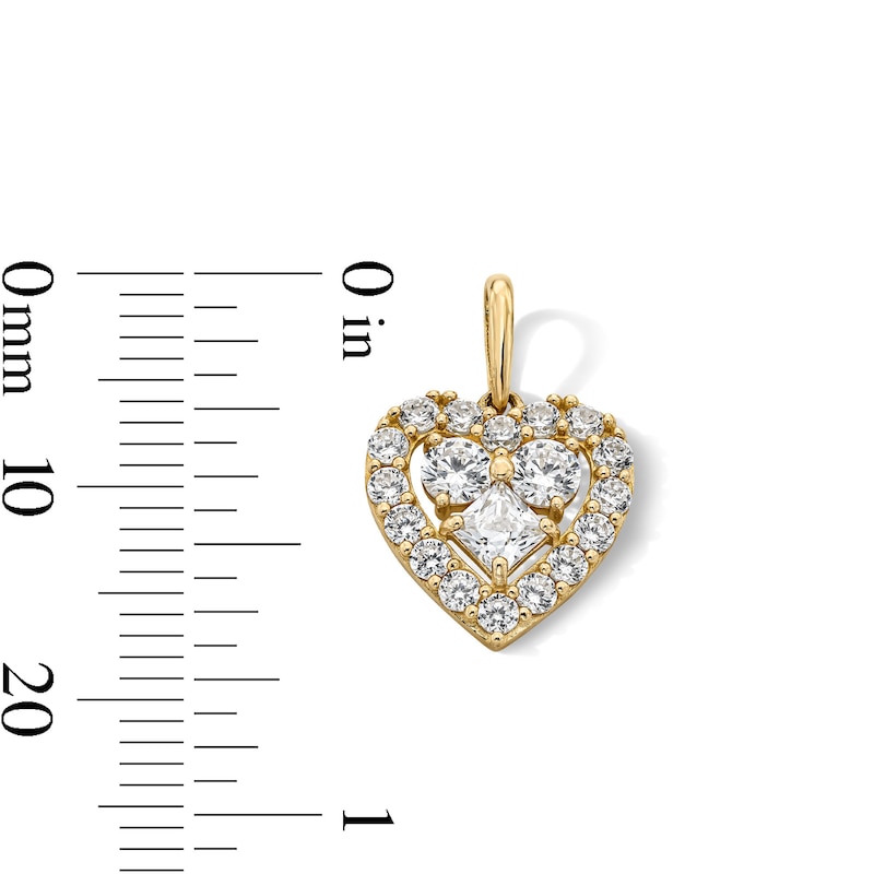 Main Image 3 of 14K Gold Plated Multi CZ Heart Charm