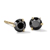 Thumbnail Image 1 of 14K Gold Plated 4mm Black CZ Round Solitaire Studs