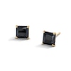 Thumbnail Image 1 of 14K Gold Plated Black Princess-Cut CZ 7mm Studs