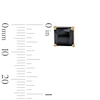 Thumbnail Image 3 of 14K Gold Plated Black Princess-Cut CZ 7mm Studs