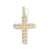 14K Gold Plated CZ Curb Cross Necklace Charm
