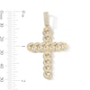 14K Gold Plated CZ Curb Cross Necklace Charm
