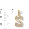 Thumbnail Image 2 of 14K Gold Plated CZ Varsity Initial "S" Necklace Charm