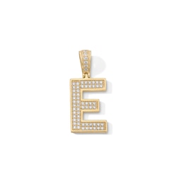 14K Gold Plated CZ Mini “E” Varsity Initial Charm