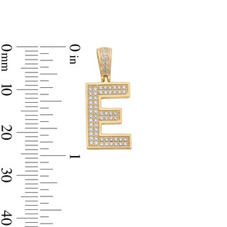 14K Gold Plated CZ Varsity Initial "E" Necklace Charm