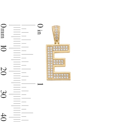 14K Gold Plated CZ Varsity Initial "E" Necklace Charm