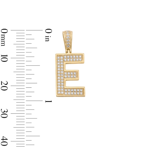 14K Gold Plated CZ Varsity Initial "E" Necklace Charm