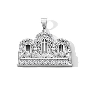 Sterling Silver CZ Large Last Supper Charm