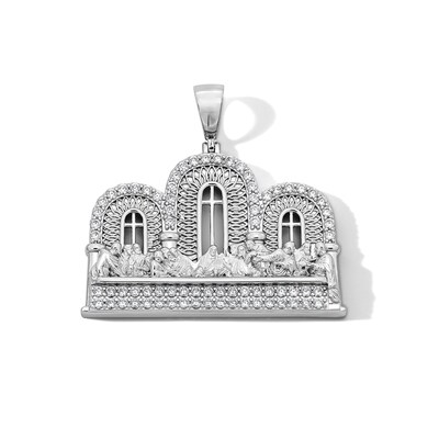 Sterling Silver CZ Large Last Supper Charm