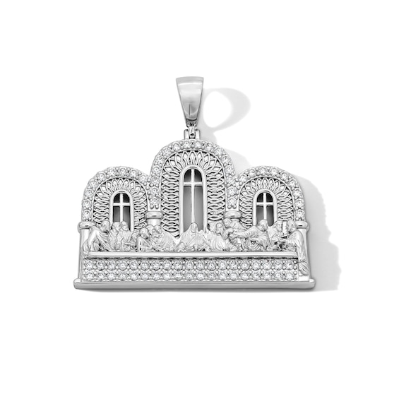 Sterling Silver CZ Large Last Supper Charm