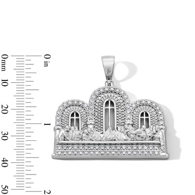 Sterling Silver CZ Large Last Supper Charm
