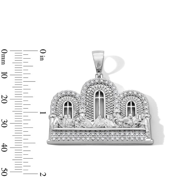 Sterling Silver CZ Large Last Supper Charm