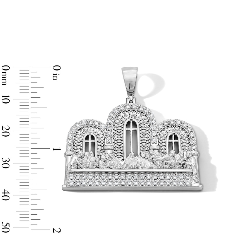 Main Image 2 of Sterling Silver CZ Large Last Supper Charm