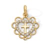 Thumbnail Image 1 of 14K Gold Plated CZ Cross in Heart Charm