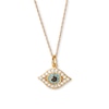 Thumbnail Image 1 of 14K Gold Plated Colorful Evil Eye Pendant - 18"